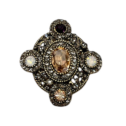 Vintage Style Brooch Gold & Purple