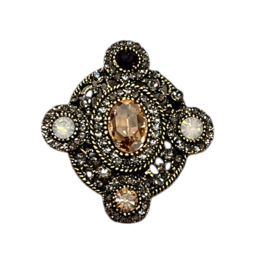 Vintage Style Brooch Gold & Purple