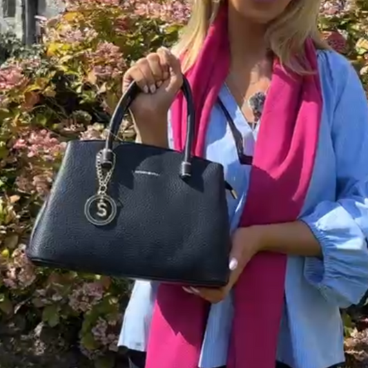 Navy& Gold Leatherette Handbag/Crossbody