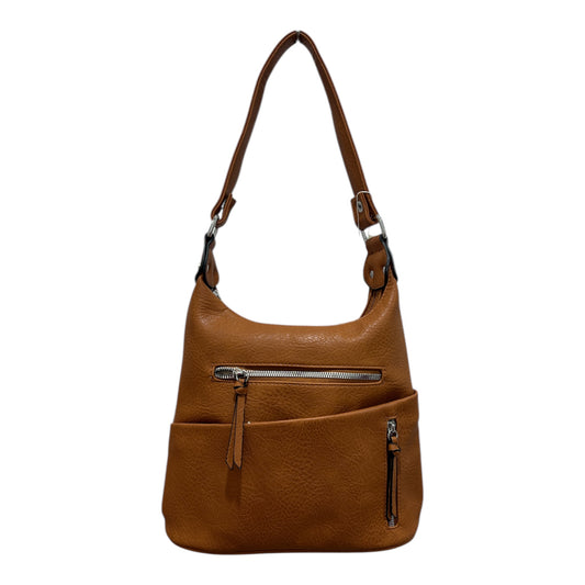 Tan Leatherette Shoulder Bag