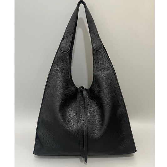 Black Soft Leatherette Shoulder Bag