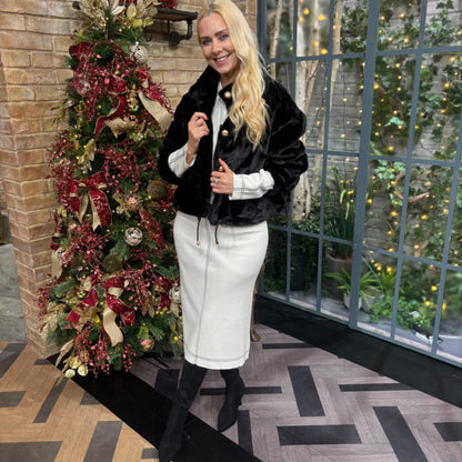 Black Faux Fur Short Jacket