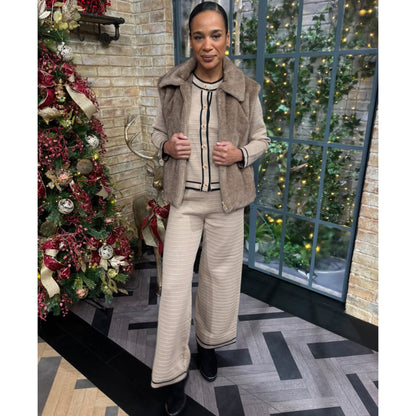 Zoe Camel/Black Gold Button Co-Ord