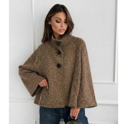 Wool Effect Jacket Mocha Gold Buttons (8-16)