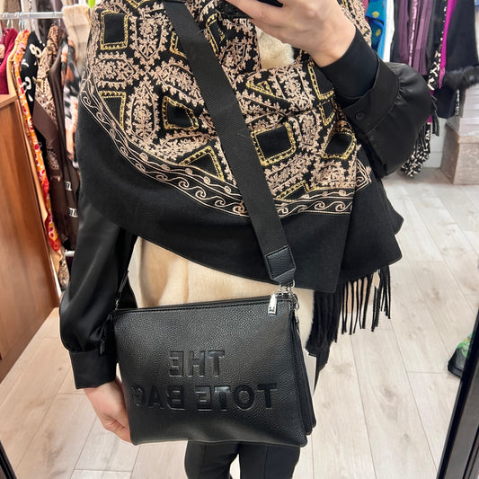 Black Crossbody Tote Bag