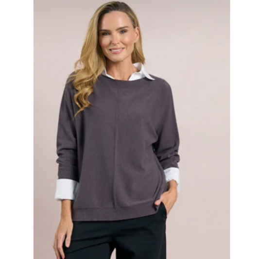 DECK Charcoal Long Sleeve Knit Jumper