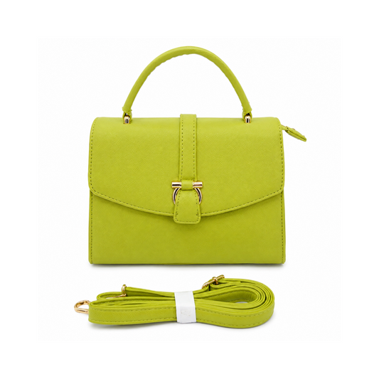 Lime Green Leatherette Handbag/Crossbody