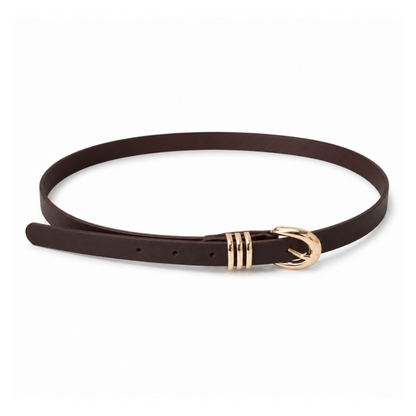 Light Brown Leatherette & Gold Belt