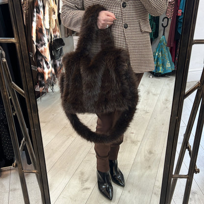 Brown Faux Fur Handbag/Crossbody (Large)