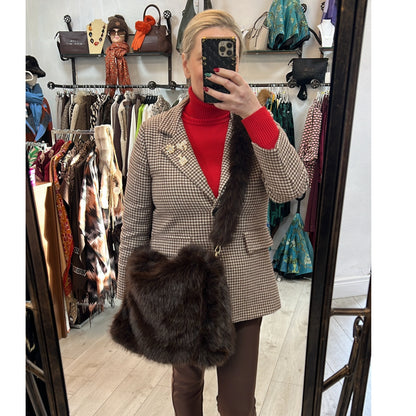 Brown Faux Fur Handbag/Crossbody (Large)