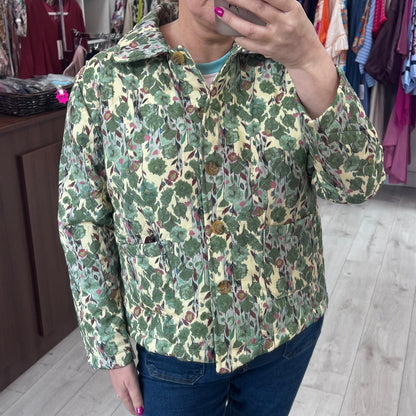 Green Floral Quilted Jacket (Fits 8-16)