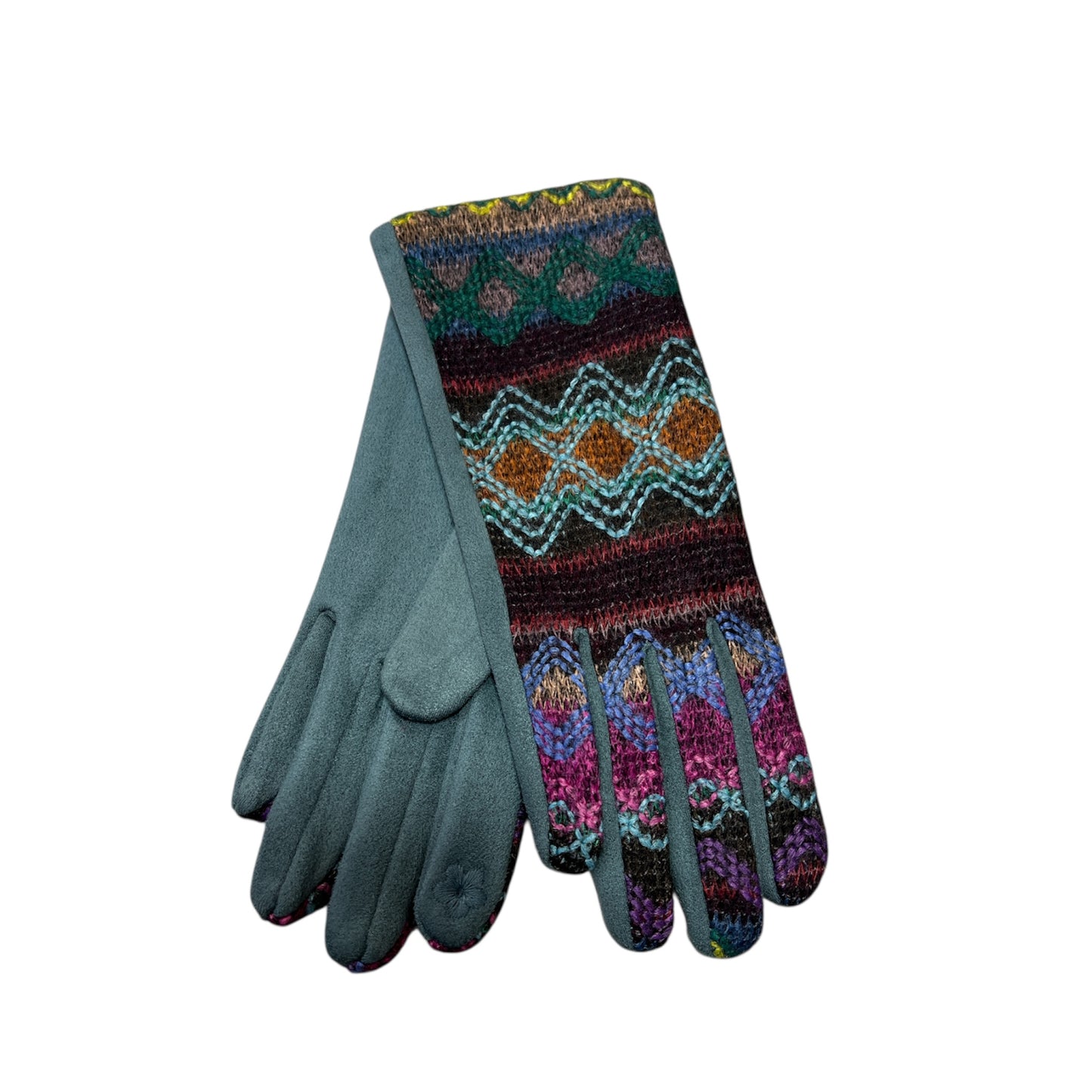 Multicoloured Gloves Duck Egg