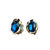 Clip On Earrings Teal Crystal & Gold