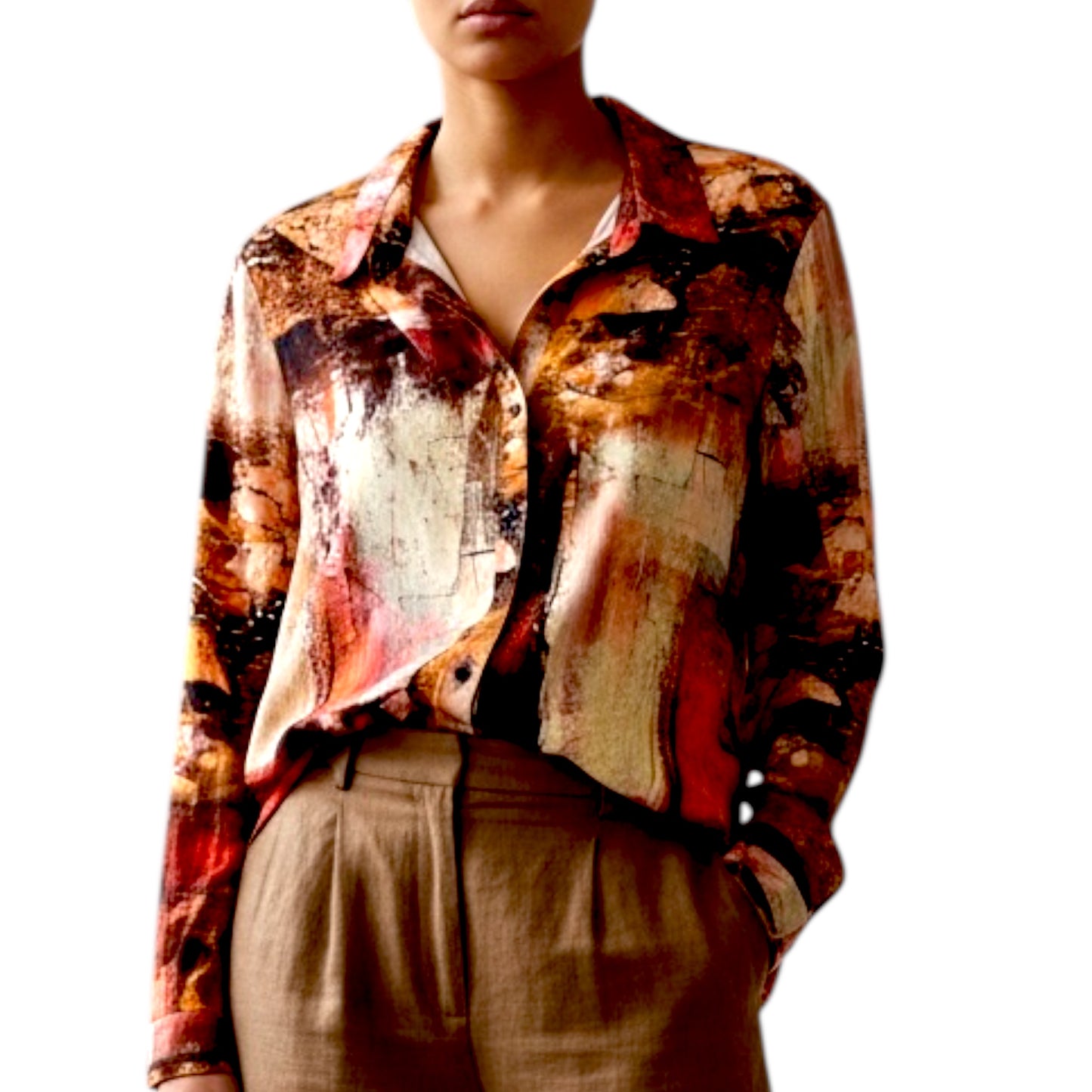 Tamara Multicoloured Shirt Orange/Brown