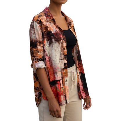 Tamara Multicoloured Shirt Orange/Brown