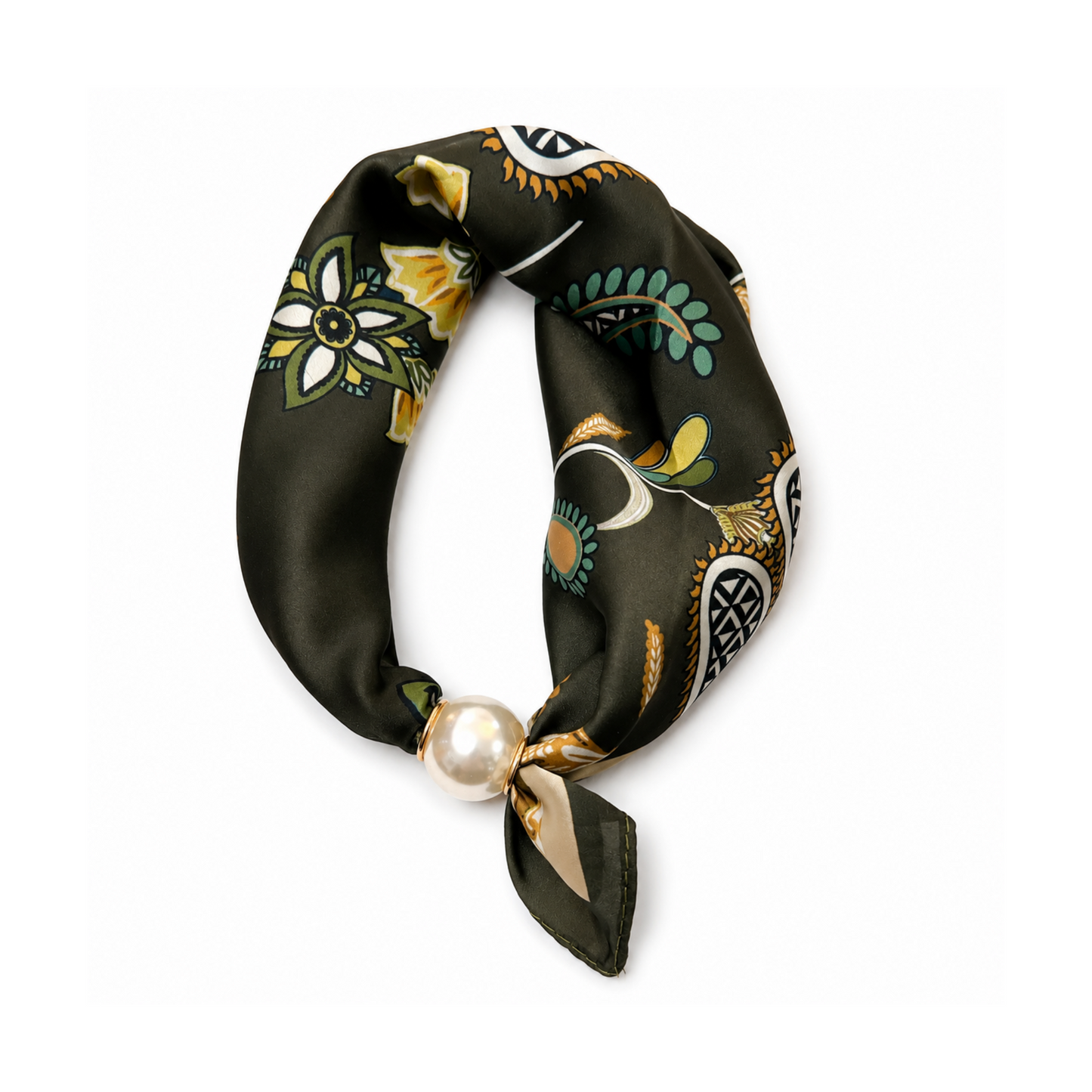 Magnetic Neck Scarf Khaki Print