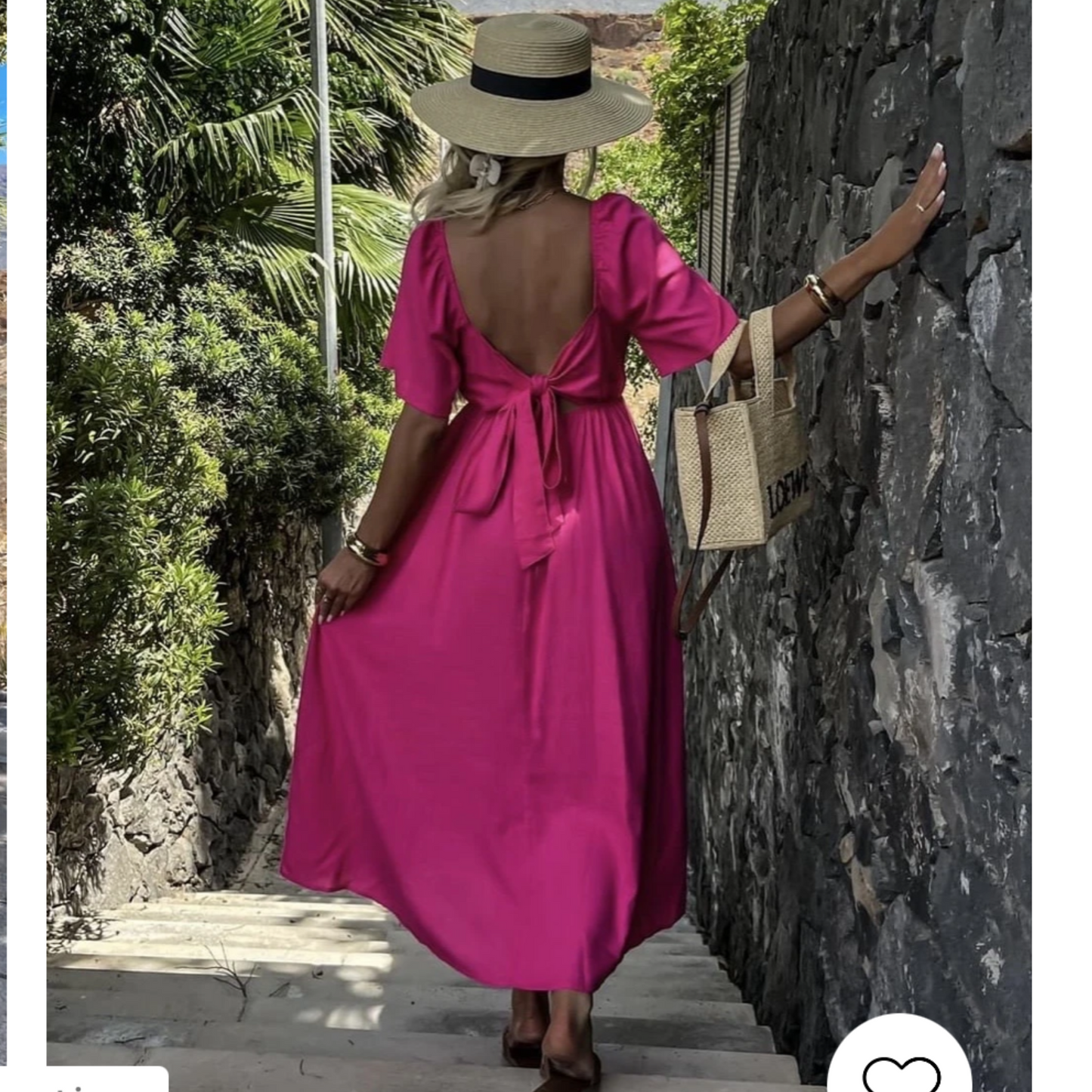 Long Backless Pink Dress With Knot