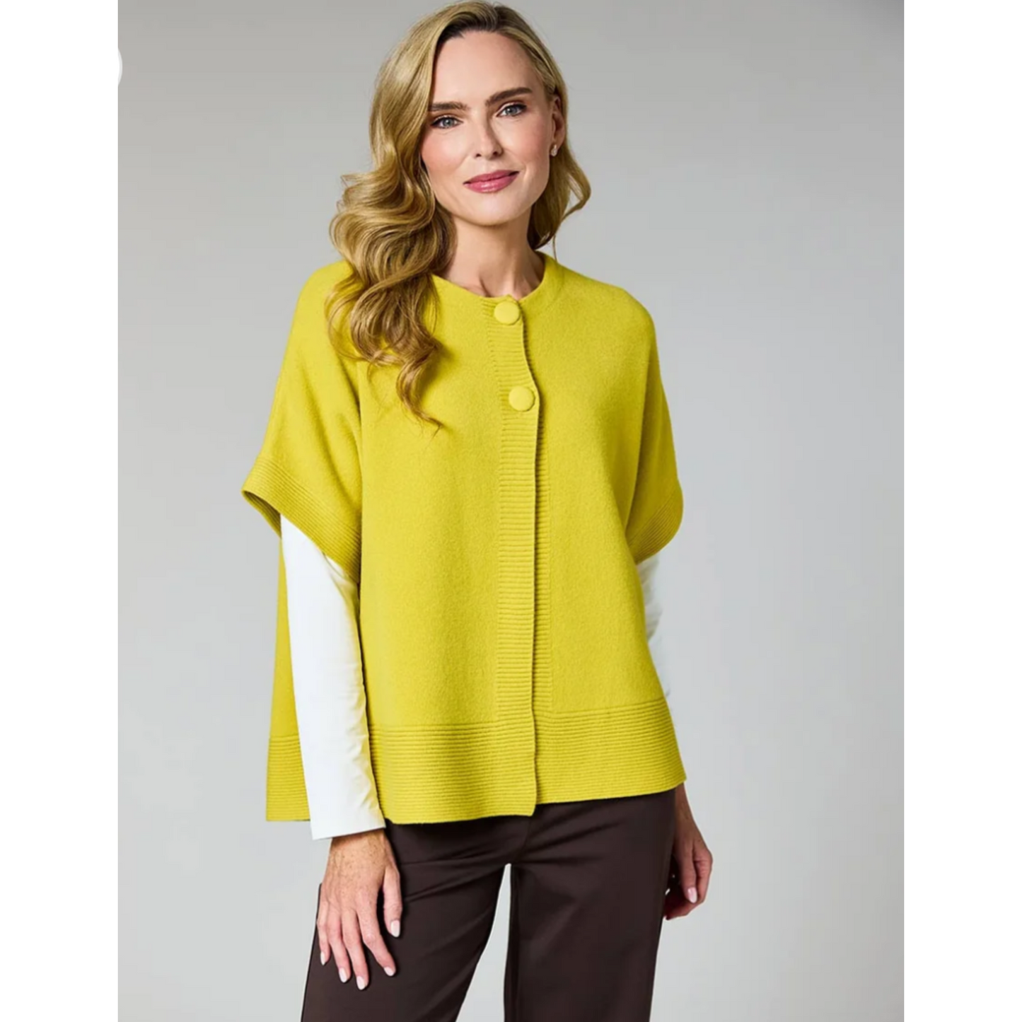 DECK Mustard Sleeveless Cardigan