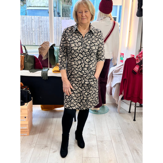 Grainne Black & Cream Tunic Dress