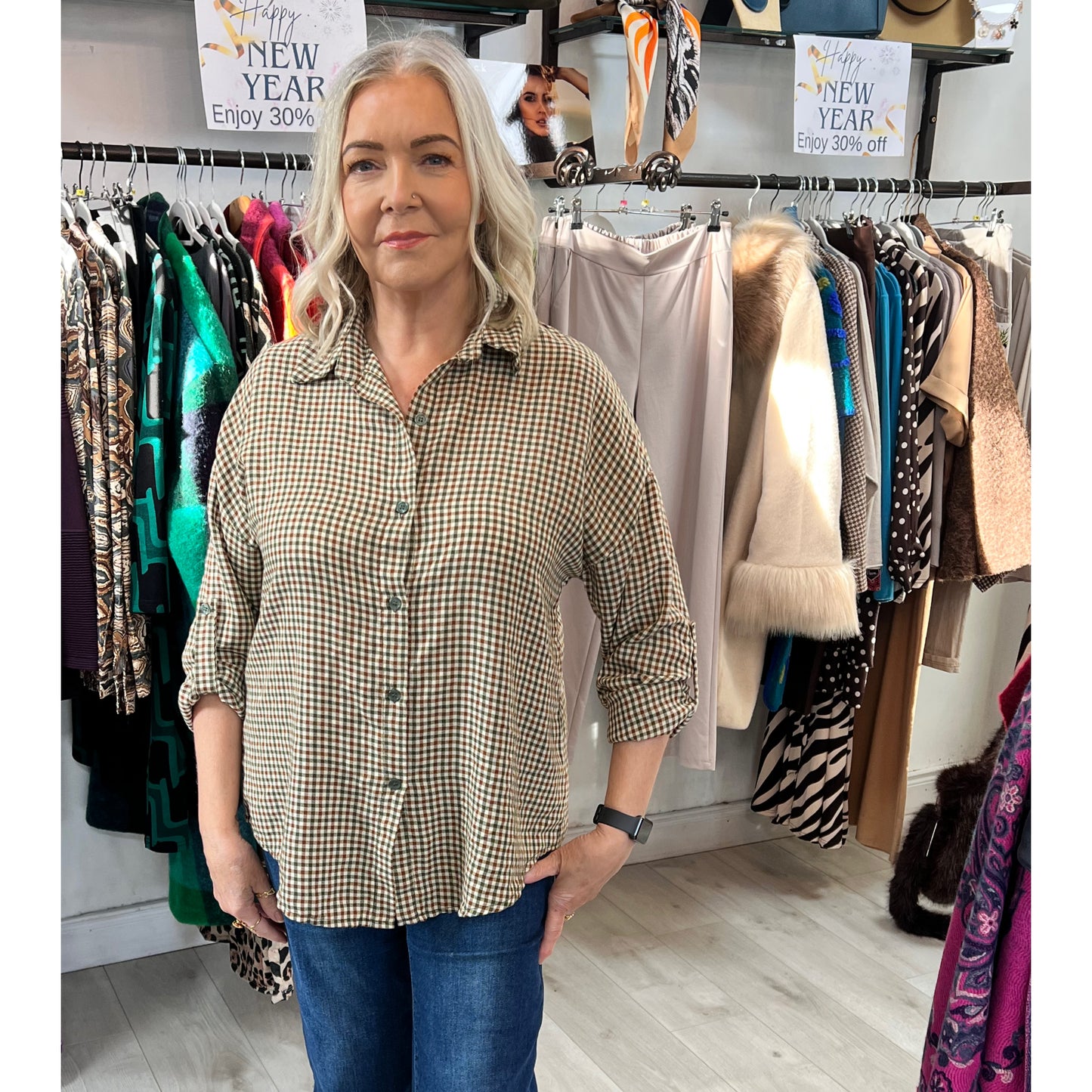 Cara Gingham Relaxed Checked Buttoned Shirt