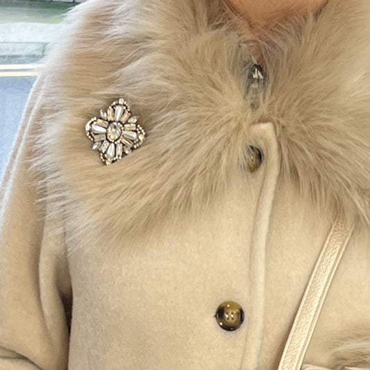 Vintage Style Brooch Pearls & Silver Jewel