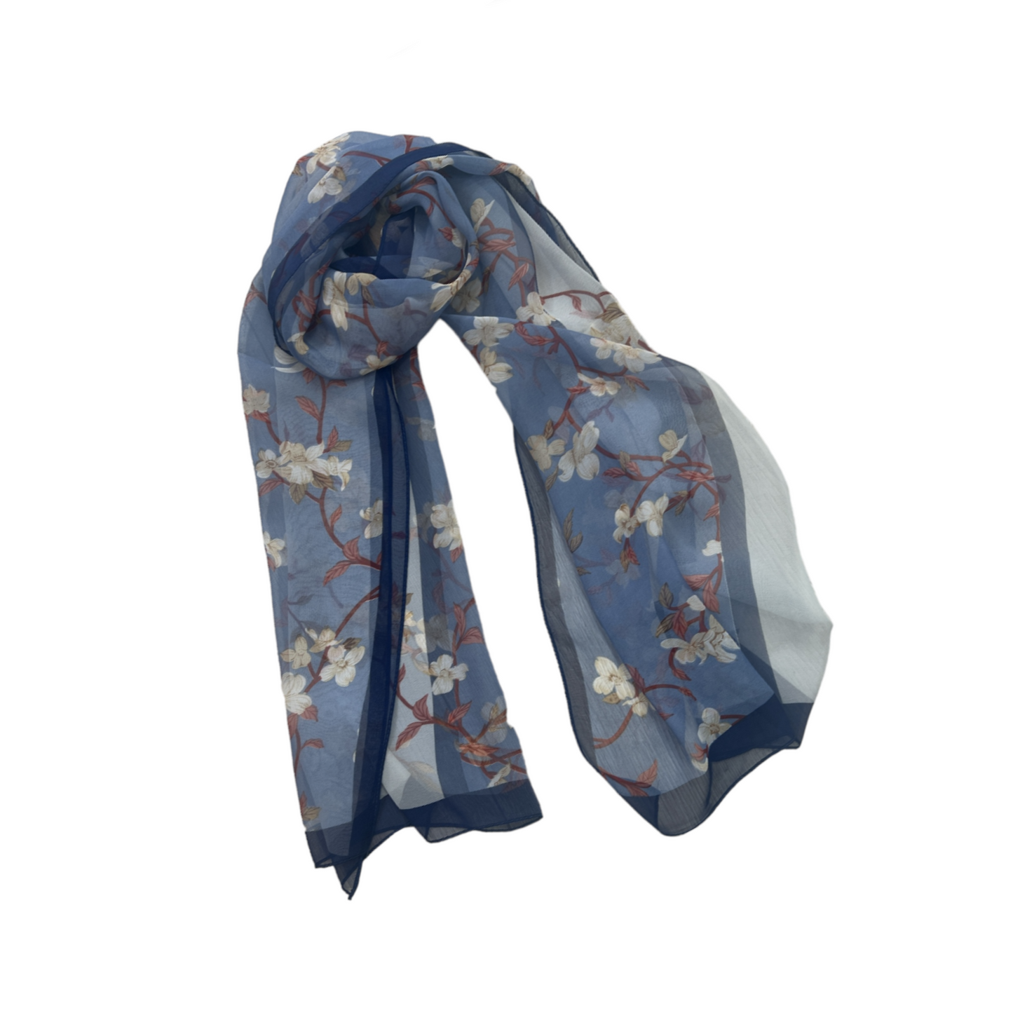 Navy & Grey Floral Scarf