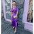 Cara Purple Satin Midi Dress