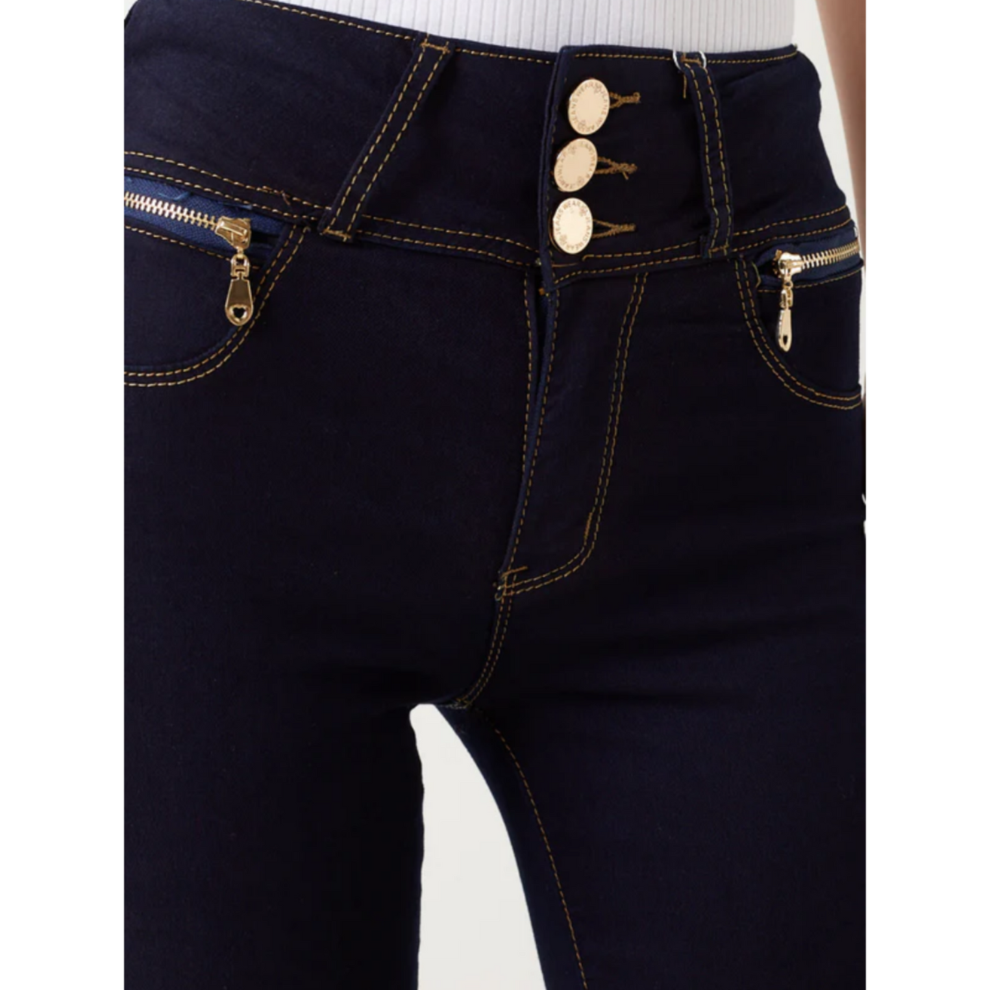 Dark Blue High Waisted Denim Skinny Jeans