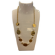 Stainless Steel Gold Disc & Pearl Fine Necklace
