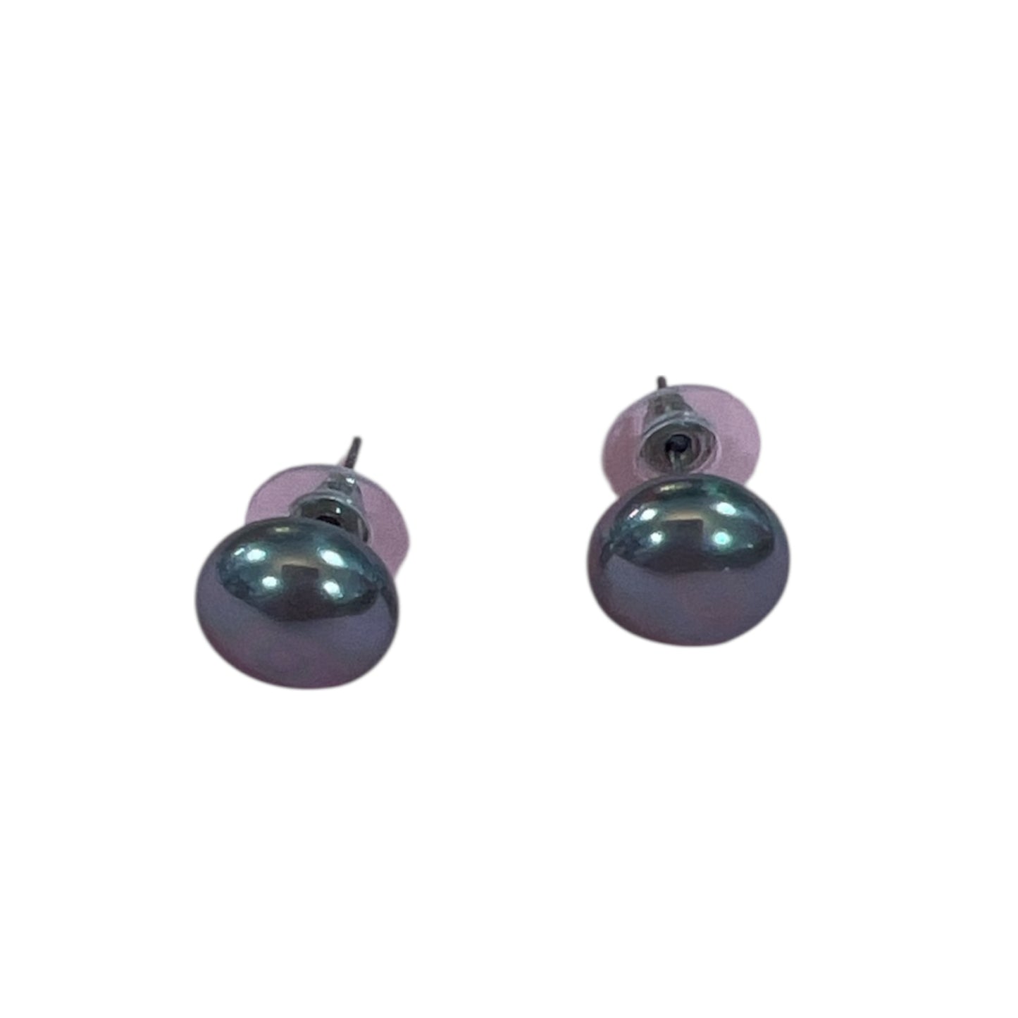 Grey Pearl Stud Earrings (Medium)