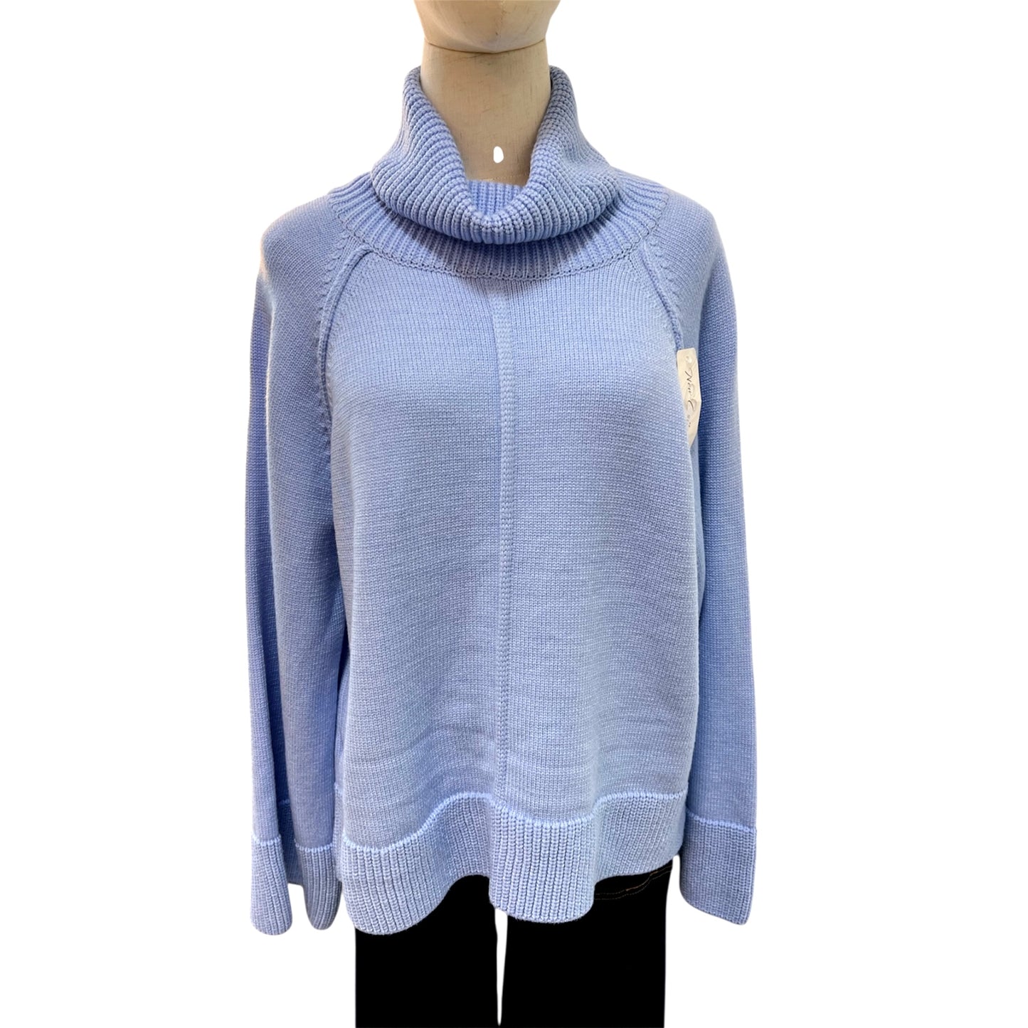 Zeta Polo Neck Jumper Powder Blue