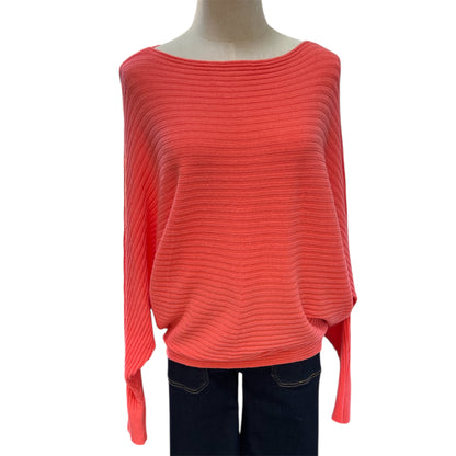 Gloria Ribbed Batwing Jumper Coral