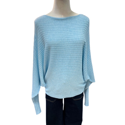 Gloria Ribbed Batwing Jumper Powder Blue