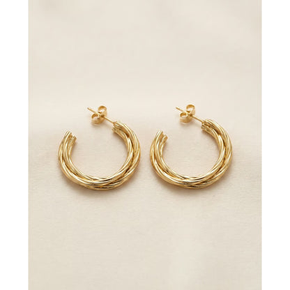 Twisted Gold Hoop Earrings