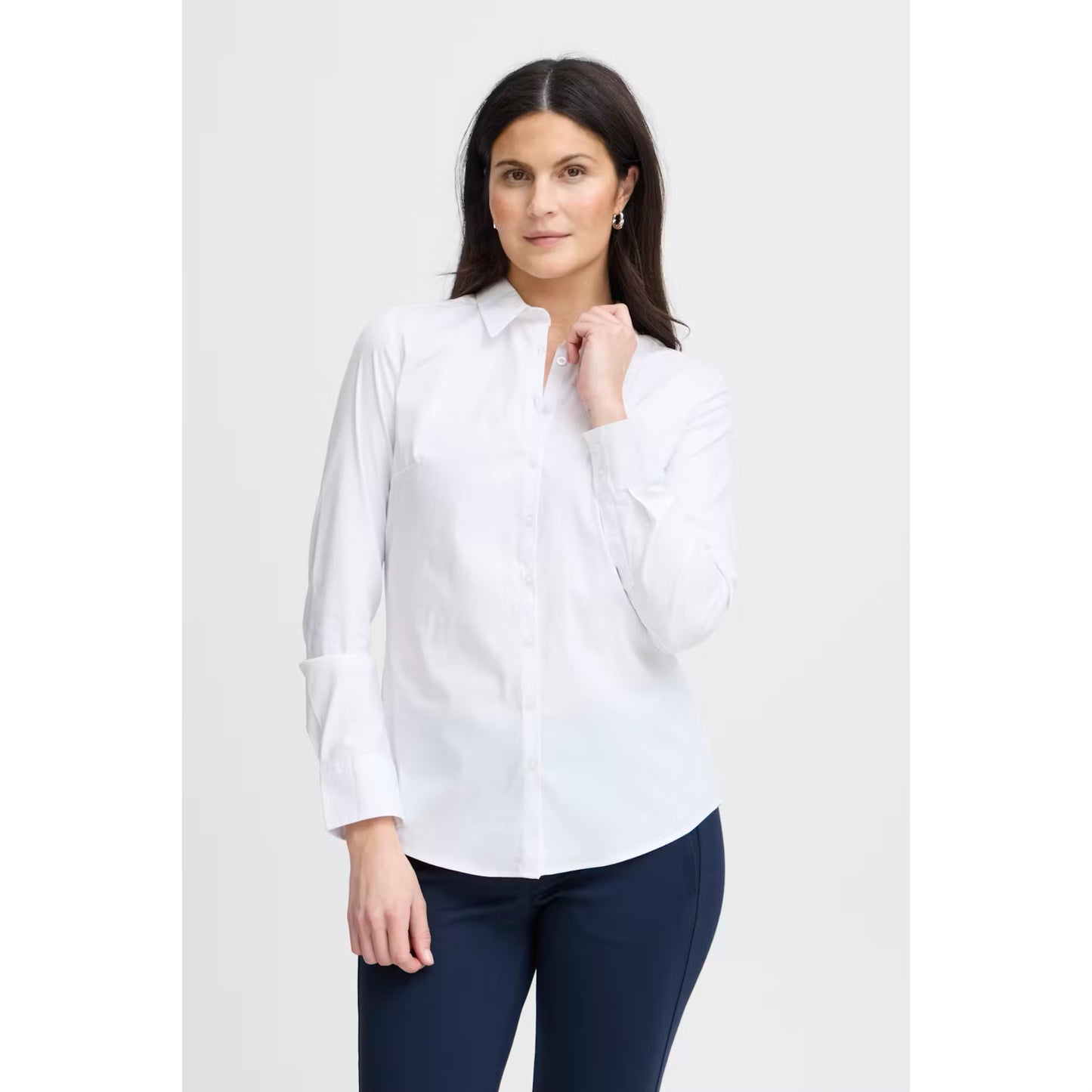 FRANSA White Fitted Shirt