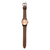 Dark Blush Leatherette & Rose Gold Watch with Crystals