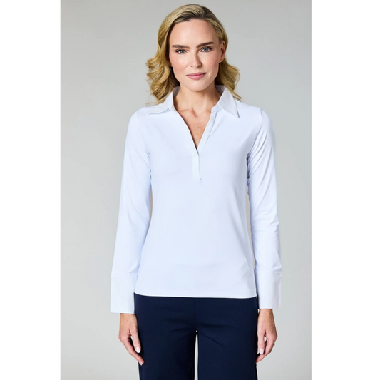 DECK White Stretch Collar & Cuff Shirt