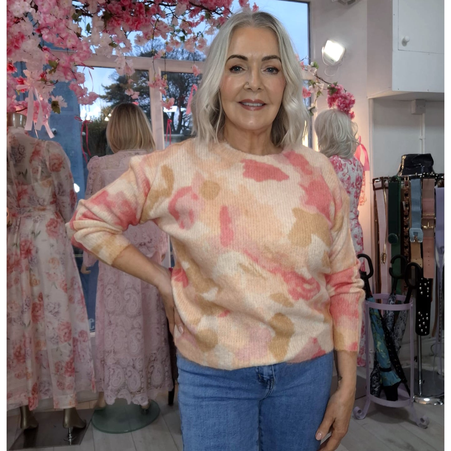 Esme Peach Cream & Beige Jumper