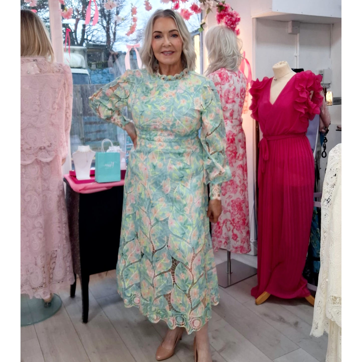 Esme Crochet Dress Mint & Peach