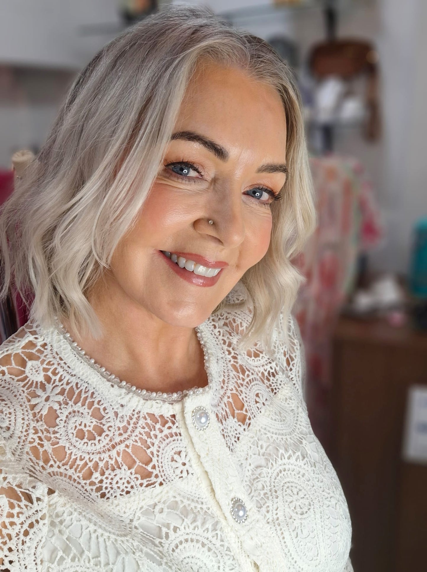 Tamara Cream Lace Two Piece Occasion Top & Skirt