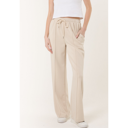 Sharma Beige Straight Leg Joggers