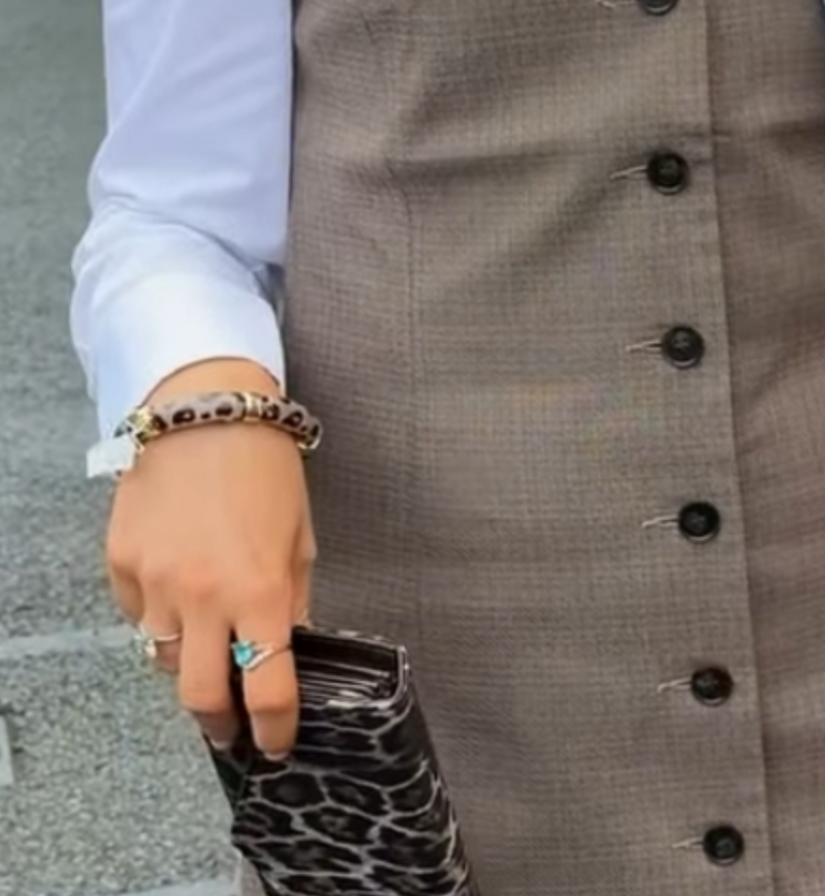 Taupe Leopard Print Elasticated Bangle