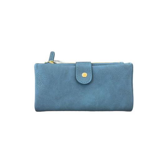 Blue Leatherette Soft Purse