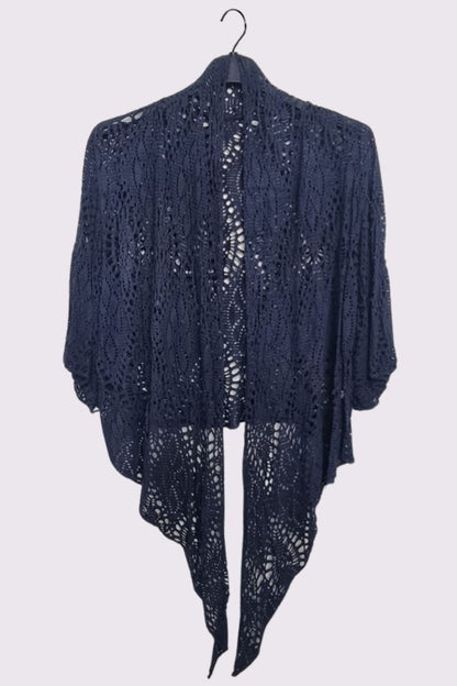 Crochet Floral Pattern Tie Shrug