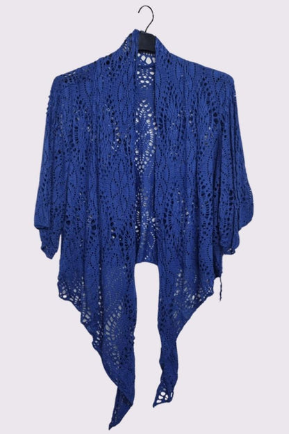Crochet Floral Pattern Tie Shrug