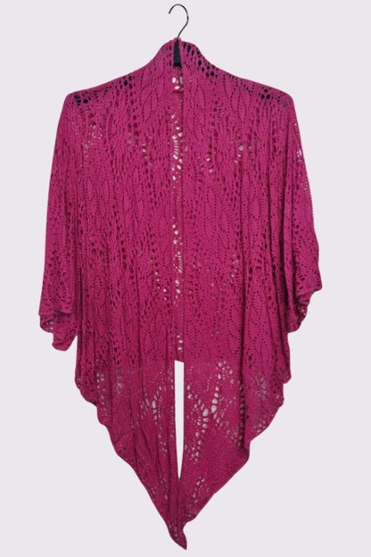 Crochet Floral Pattern Tie Shrug