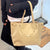 Beige Patent Leatherette Shopper Bag Gold Chain Design