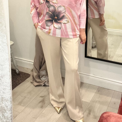 Sharma Beige Straight Leg Joggers