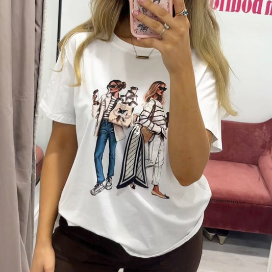 Lorna White T-Shirt Coffee Girls