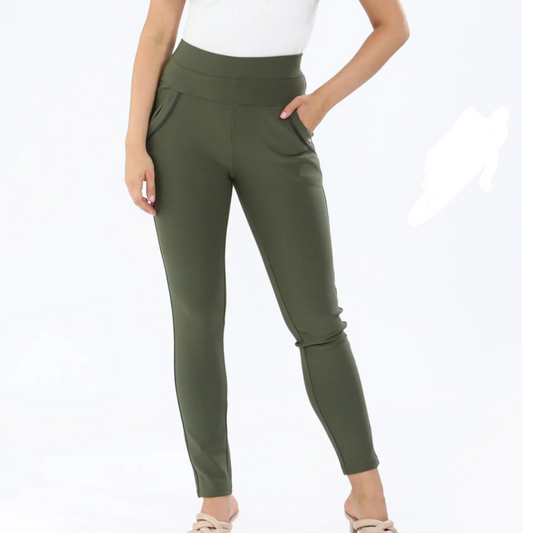 YU & ME Magic Stretch Jeggings Khaki